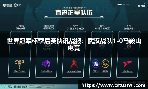 世界冠军杯季后赛快讯战报：武汉战队1-0马鞍山电竞