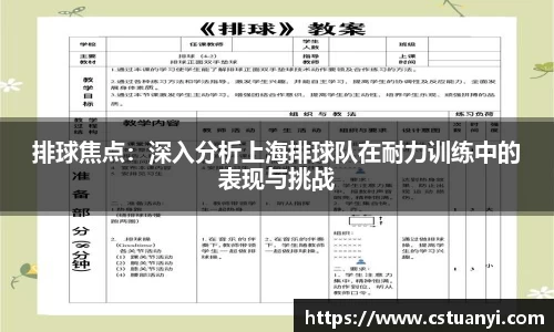 排球焦点：深入分析上海排球队在耐力训练中的表现与挑战